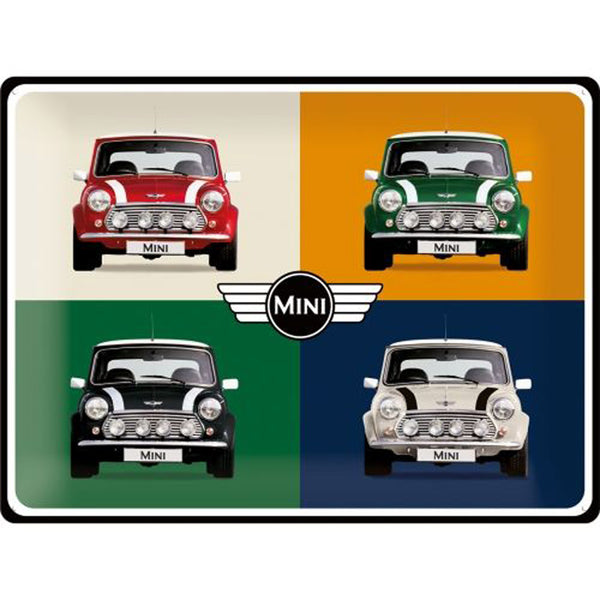 Nostalgic-Art Mini 4 Cars Pop Art Large Sign (30x40cm)