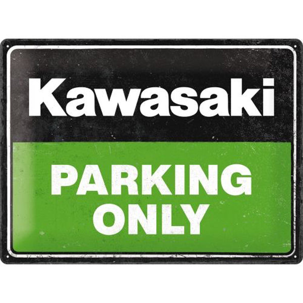 Nostalgic-Art Kawasaki Parking Only Large Sign (30x40cm)