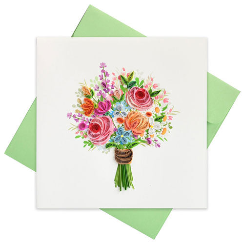 Quilled Assorted Flowers Greeting Card