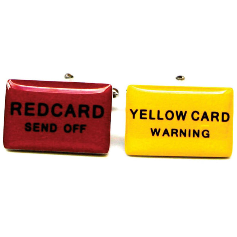 Red Card and Yellow Card Button Cufflinks