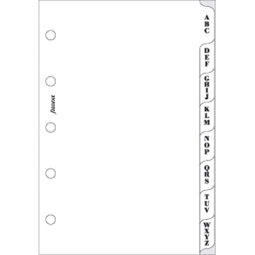 Filofax Mini A-Z Index Refill (White)