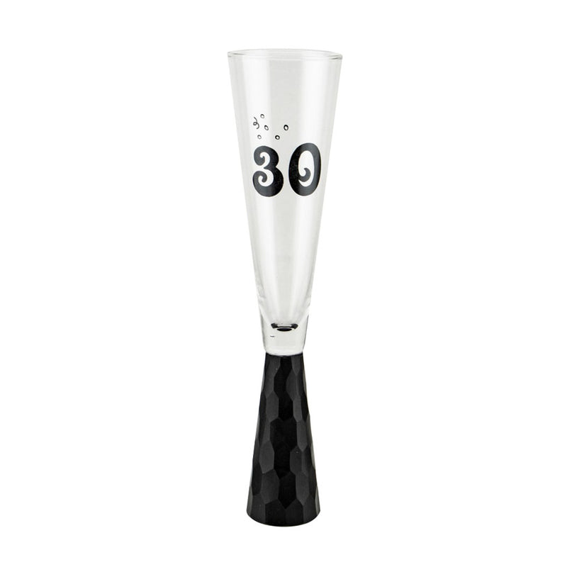 Birthday Stump Flute Glass (Black)