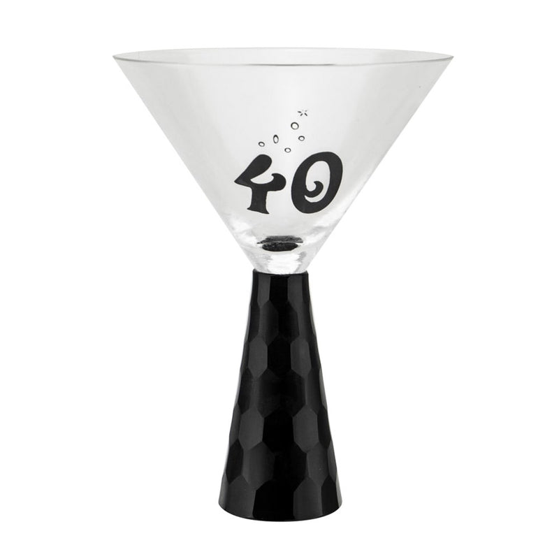 Birthday Stump Martini Glass (Black)