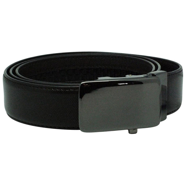 Leather Belt with Black Buckle 135cm (Black)