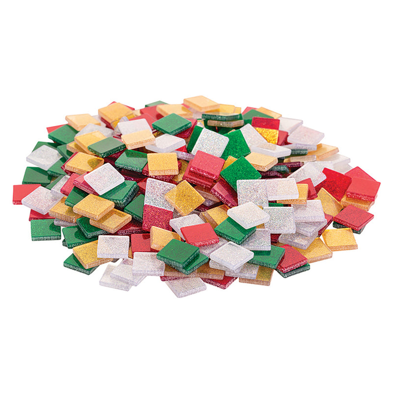 Deco Christmas Glitter Mosaic Tiles 150g