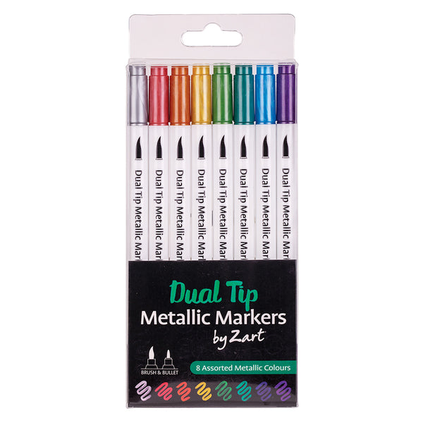 Dual Tip Metallic Markers 8pcs
