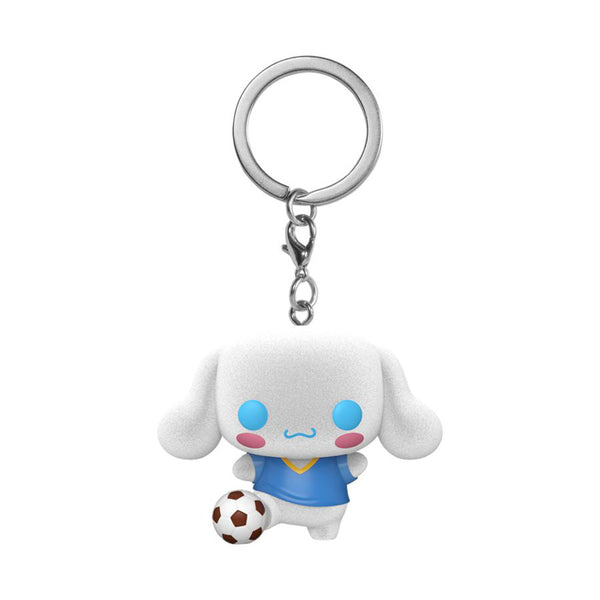 Sanrio Cinnamoroll with Soccer Ball US Flocked Pop! Keychain