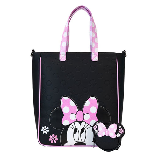 Disney Minnie Floral Rock the Dots Tote Bag w/Coin Bag