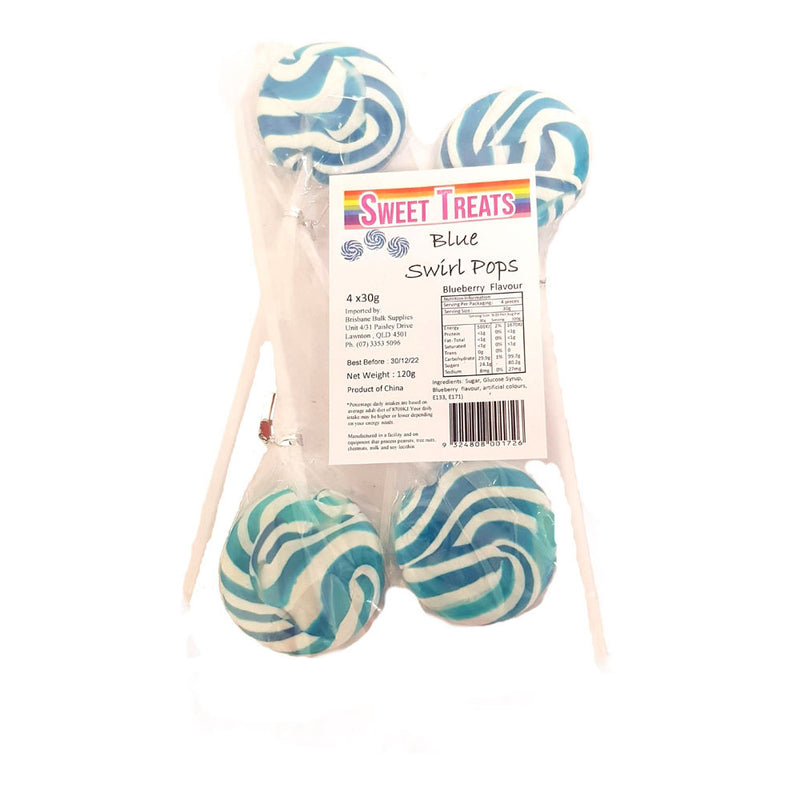 Sweet Treats Bagged Swirl Pops 4pk (120g)