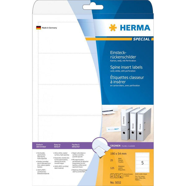 Herma Spine Insert Cardboard Labels A4 25pc (190x54mm)