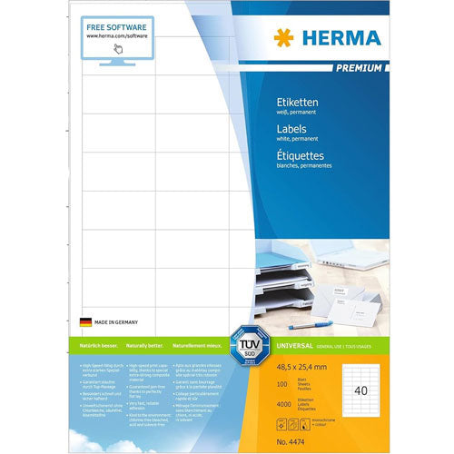 Herma Premium Labels A4 25.4mm 100pc