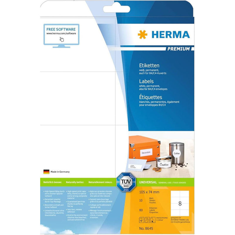 Herma Premium Labels A4 105mm 10pc