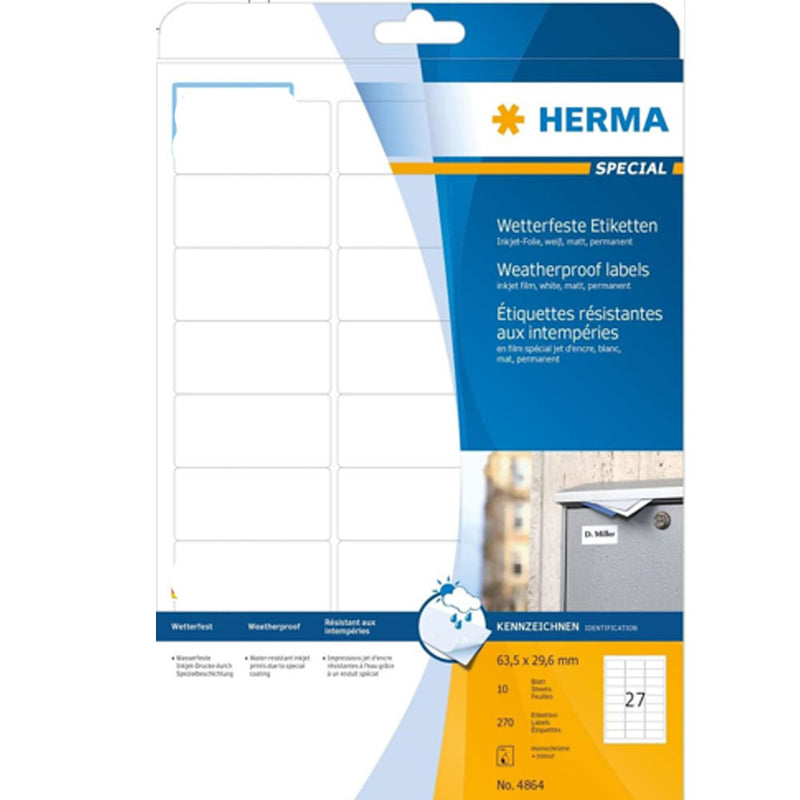 Herma Weatherproof Inkjet Labels A4 10pc