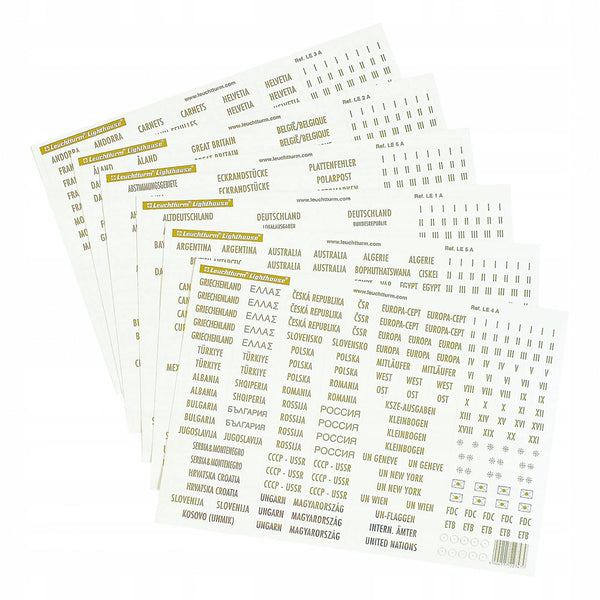 Leuchtturm FR & South Euro Names & Symbols Labels (Clr/Gold)