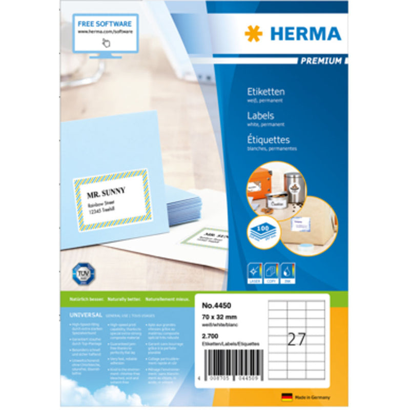 Herma Premium Labels A4 70mm 100pc