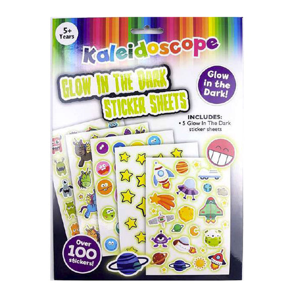 Kaleidescope Glow Sticker Sheets 5pcs