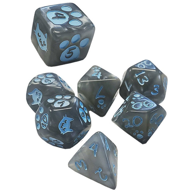 Kitten Polyhedral Dice Set 7pcs