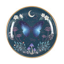 Round Midnight Moth Ceramic Trinket Dish