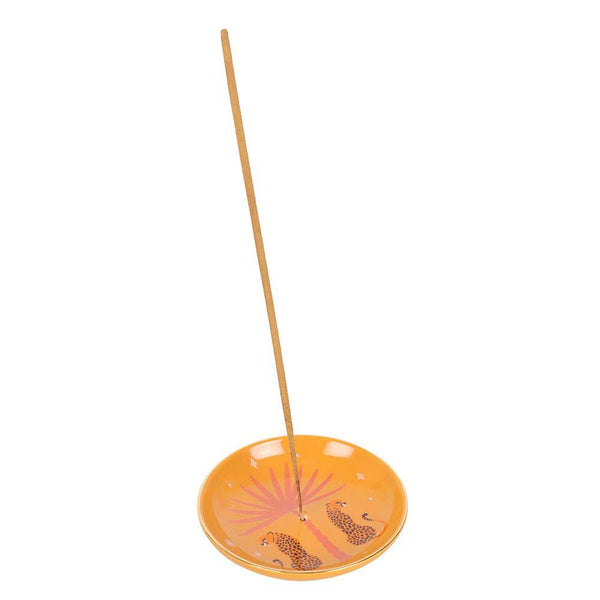 Leopard Palm Ceramic Incense Holder 9.3cm