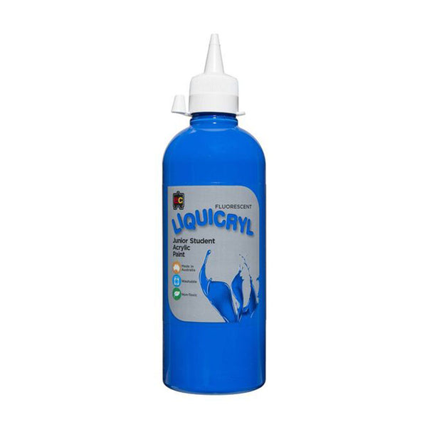 EC Liquicryl Junior Acrylic Fluorescent Paint 500mL (Blue)