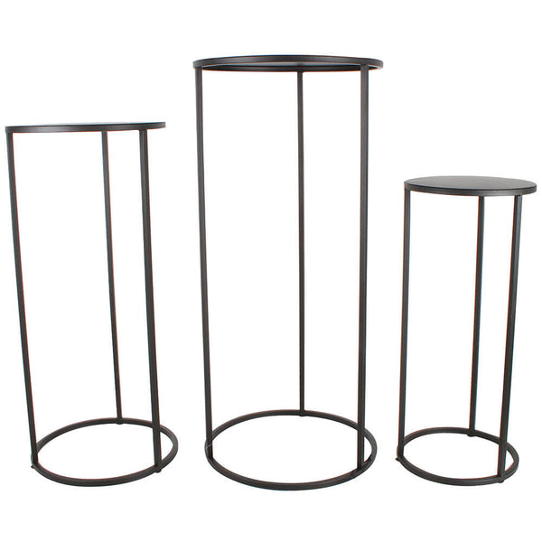 Ekon Plant Stands Matte Black Set of 3 (70x32x32cm)