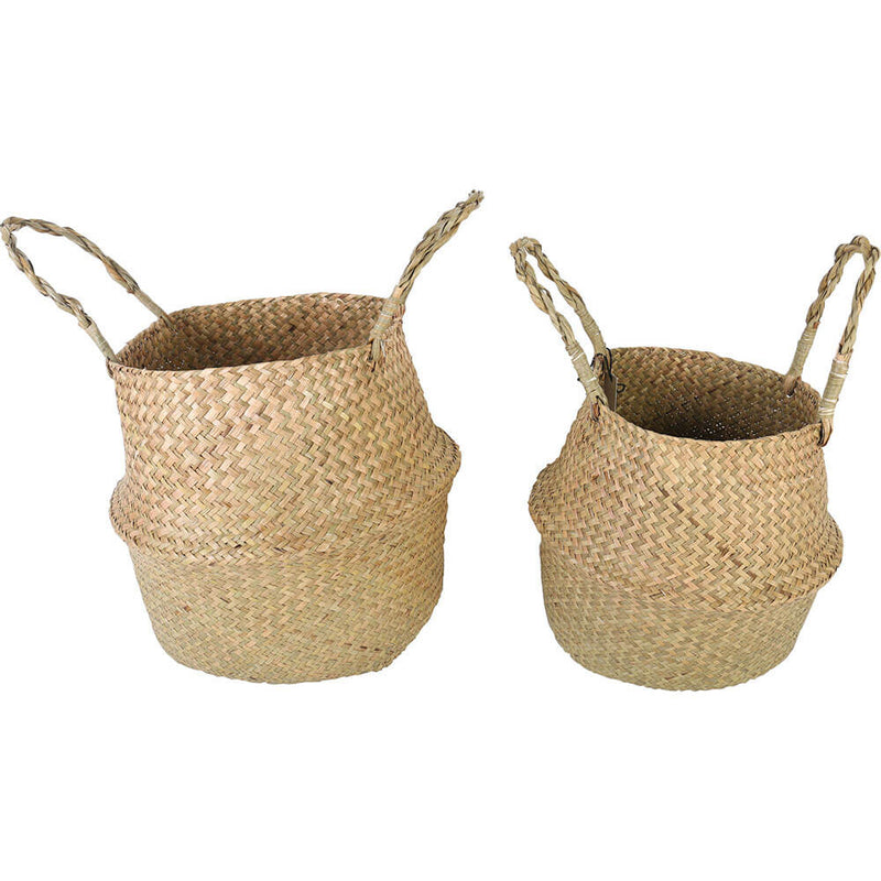 Byron 2 cestas plegables para el vientre de junco marino, 30 x 27 cm