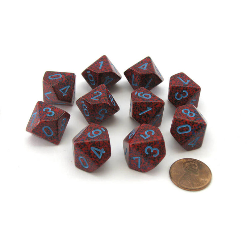 CHESSEX D10 POLIEDRAL 10-DIE SECKLED SET