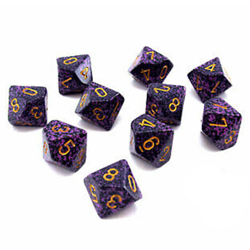 CHESSEX D10 POLIEDRAL 10-DIE SECKLED SET