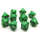 CHESSEX D10 POLIEDRAL 10-DIE OPAQUE SET