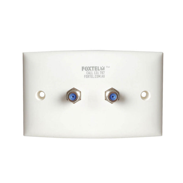 Foxtel Approved Wall Plate with 2 Sockets