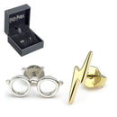  Pendientes de plata HP con forma de rayo y tachuela para gafas