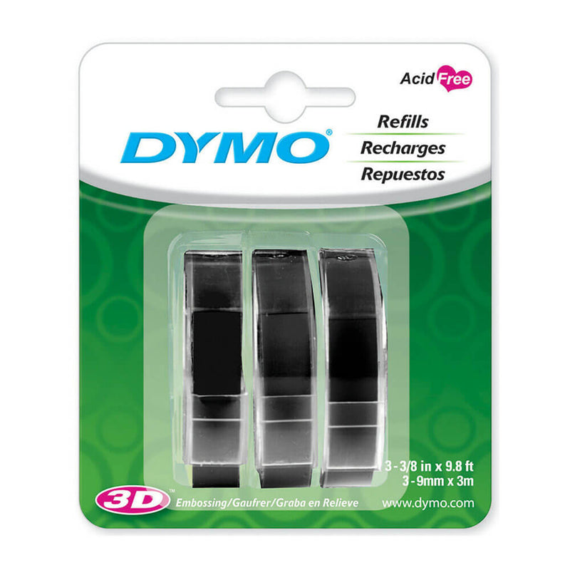  Etiqueta de cinta de estampado Dymo de 9 mm x 3 m (paquete de 3)