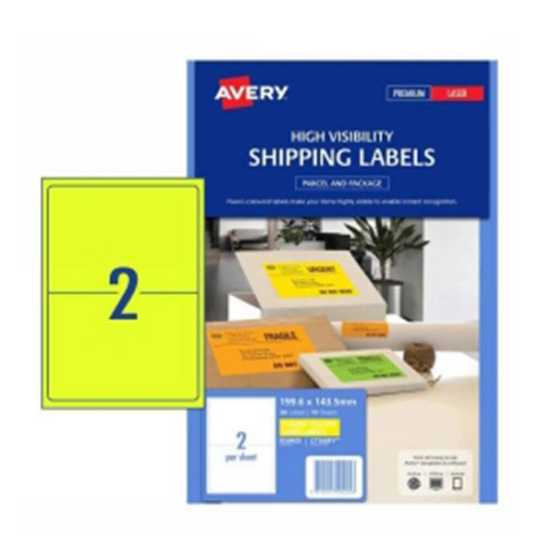 Avery High Visibility Shipping Etiqueta 10pk 2/hoja