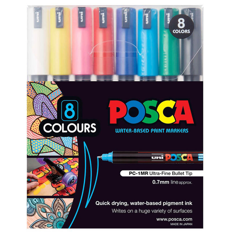  Marcador de pintura de punta extra fina Uni Posca (paquete de 8)