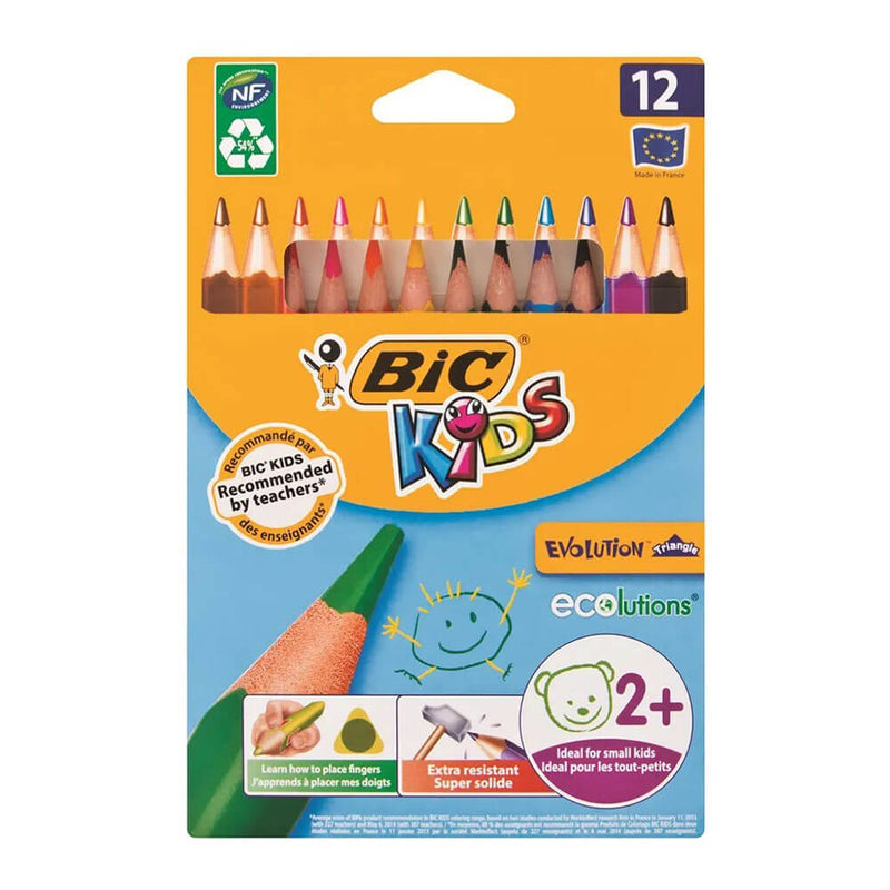 Lápices de colores BiC Kids Evolution (paquete de 12)