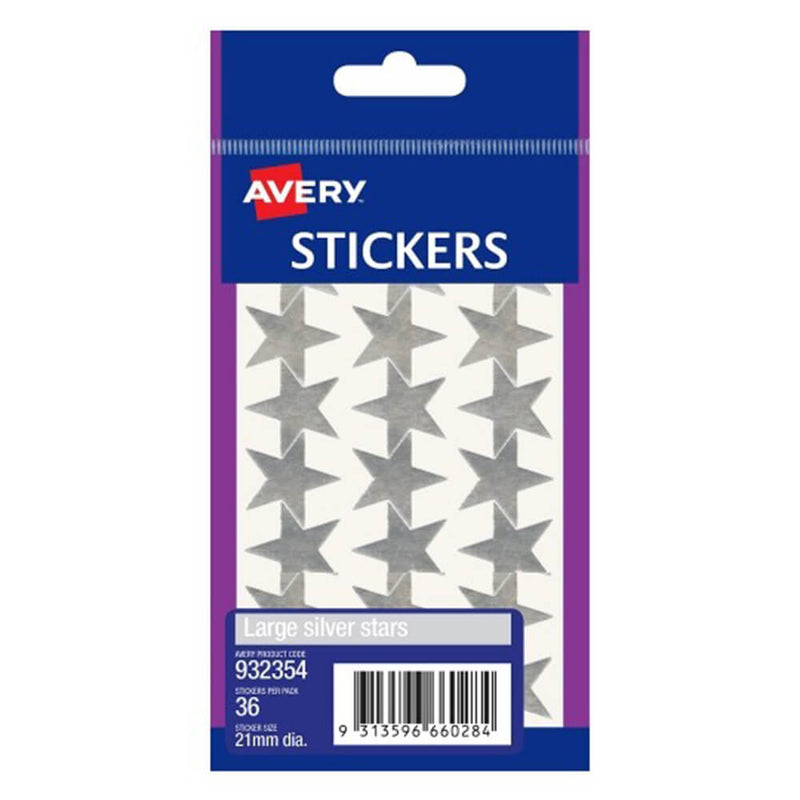  Etiqueta de estrellas plateadas Avery F/P (paquete de 10)