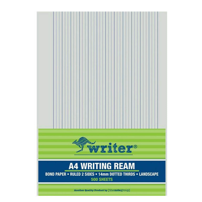  Papel de examen Writer A4 de 14 mm con tercios punteados (500 unidades)