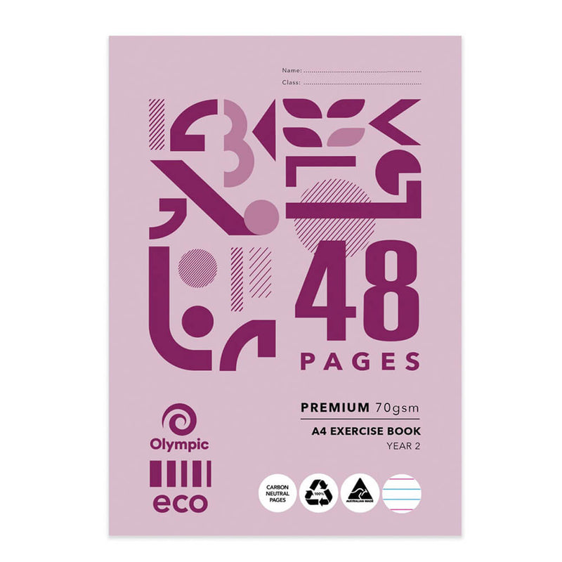  Cuaderno de ejercicios Olympic A4 ecoreciclado de 48 páginas, paquete de 20