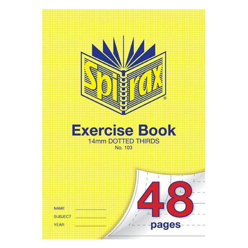  Spirax Cuaderno de ejercicios A4 con tercios punteados, 48 páginas, paquete de 20