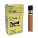  Recambio de plomo Pentel de alto polímero de 0,5 mm (caja de 12)